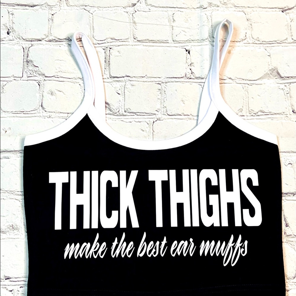 THICK THIGHS CROP TOP SHORT SET - Picture 2 of 3